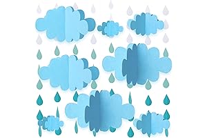 16 PCS 3D Cloud Decoration: Rain Drop Decorations for Nursery Charm