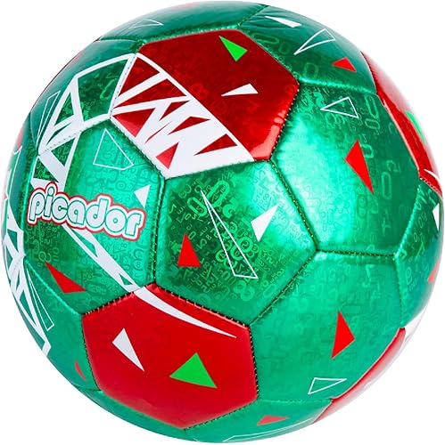 Miniatura 8 de PP PICADOR Balones de fútbol tamaño 4, pelota de fútbol de cuero láser para entrenamiento deportivo y juego de partidos, juego de bolas de fútbol