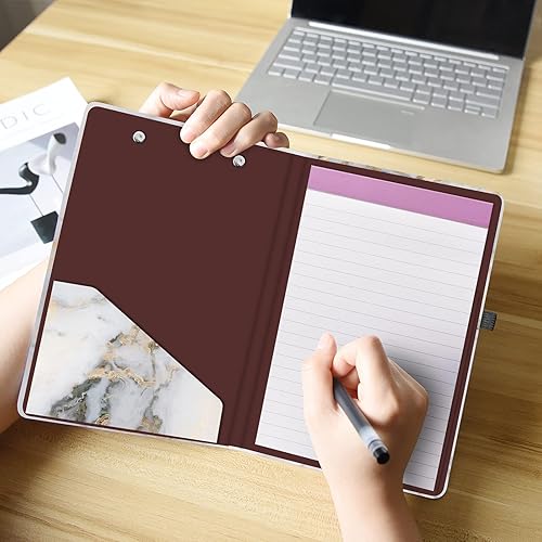 Miniatura 7 de Hongri Mini portapapeles con bloc de notas forrado recargable y bolsillo interior de almacenamiento para estudiantes, aula, oficina, mujeres,