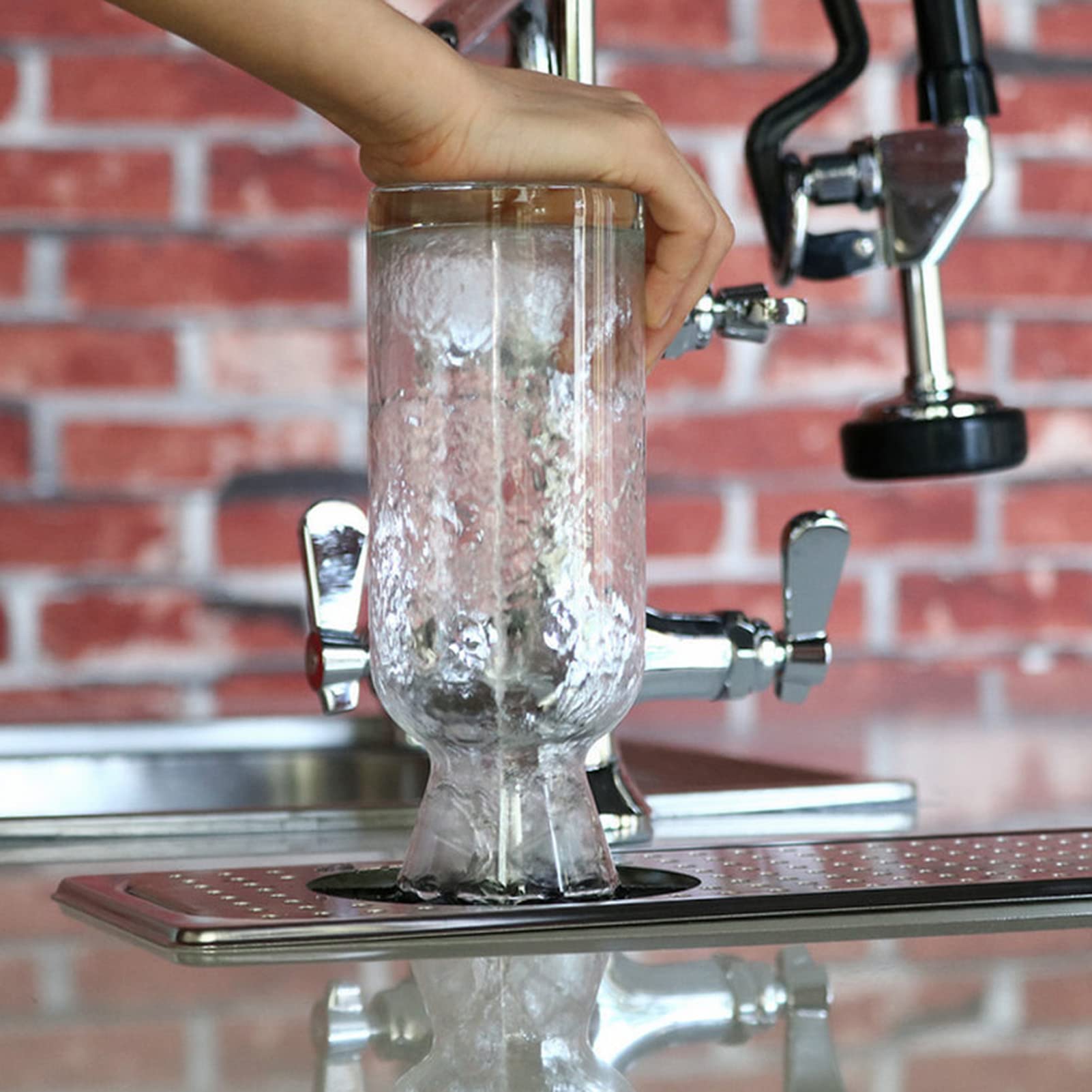 Lavadora de vasos automática de acero negro para el hogar enjuagadora de vidrio para cafetería