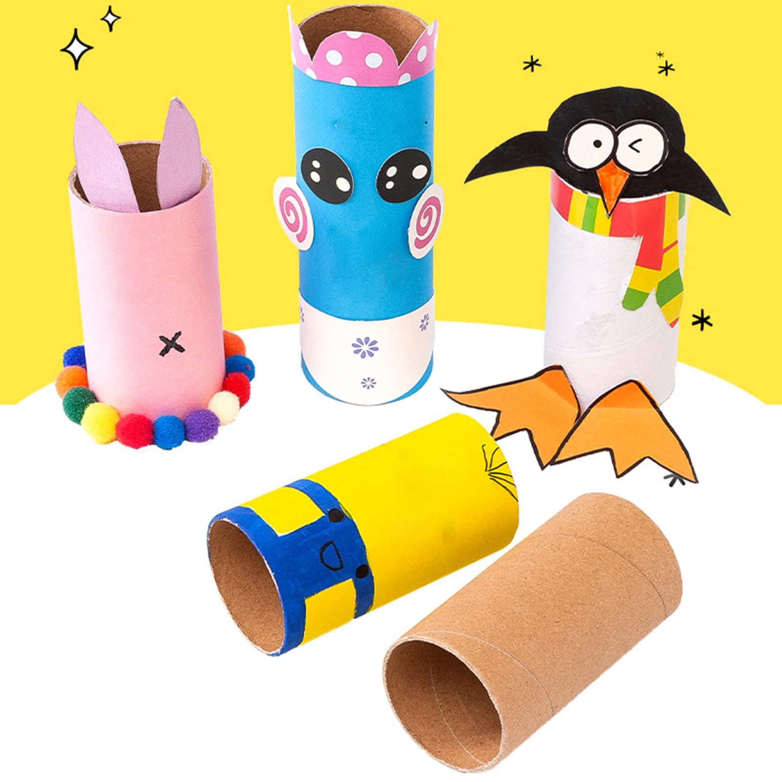 Toilettenpapierrollen, 20 Stück, Tube für Heimwerker, Handwerk, Kunstprojekte, stabile langlebige Pappröhren, handgefertigtes Zubehör, kreativ, dekorativ, braun, 15 cm