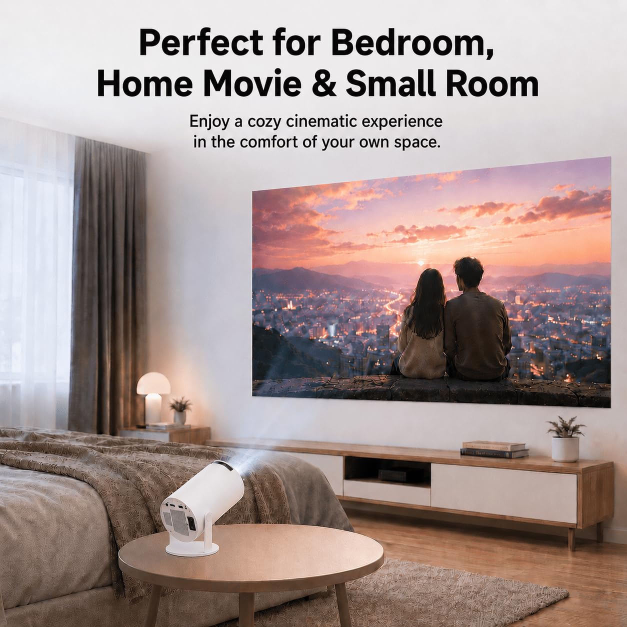 Mini proiettore con WIFI e Bluetooth, supporto portatile 4K, Android 13, Keystone automatico, girevole a 180°, schermo da 40"-150" piccolo proiettore HY300 Pro