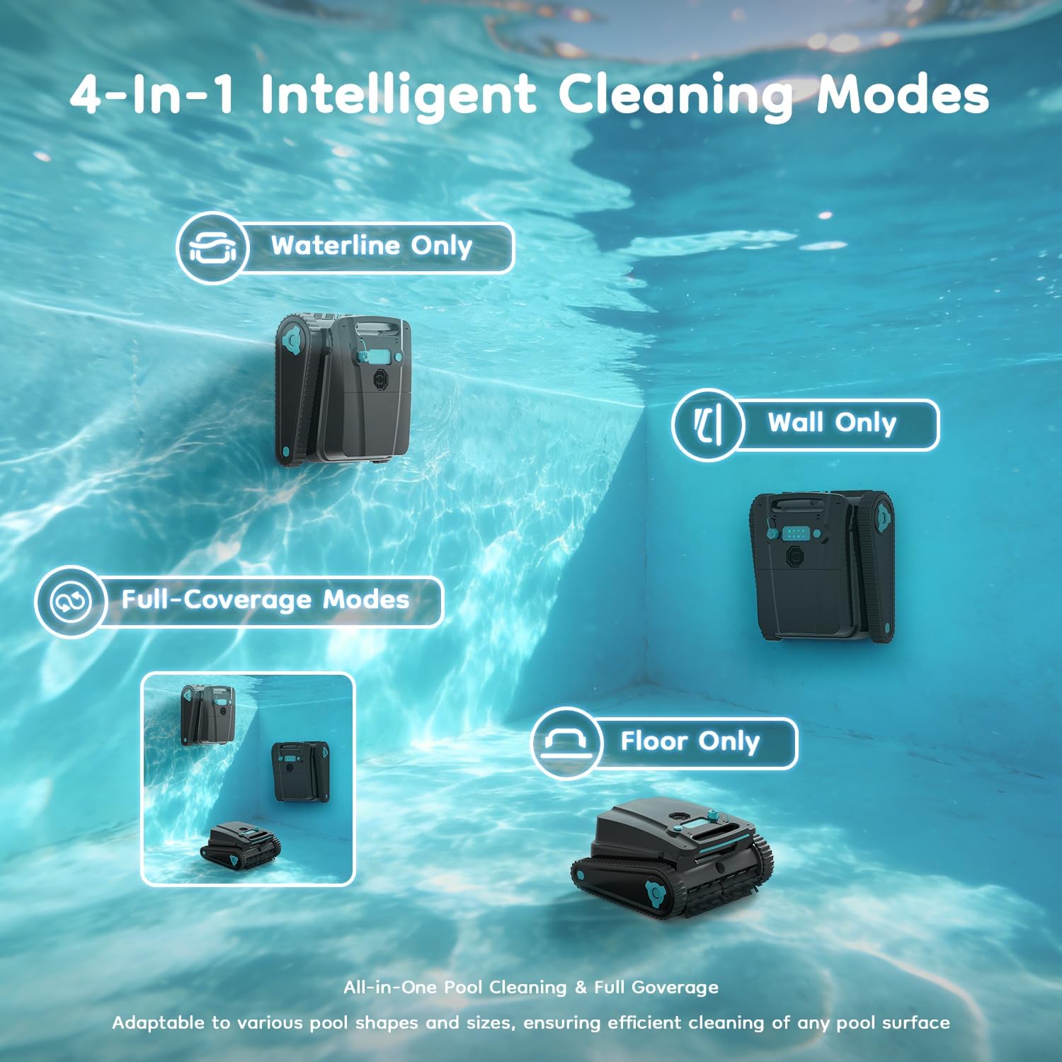 Obito H2 Cordless Robotic Pool Vacuum Cleaner, Dual Filtration, Wall Climbing & Waterline Cleaning, Smart Navigation, Lightweight Automatic Pool Cleaner for Pools up to 2,775 Sq.ft