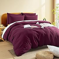 Vista 92 de NEXHOME PRO Funda de edredón Twin XL 100% algodón lavado, transpirable, duradera, texturizada, similar al lino, juego de ropa de cama para el hogar