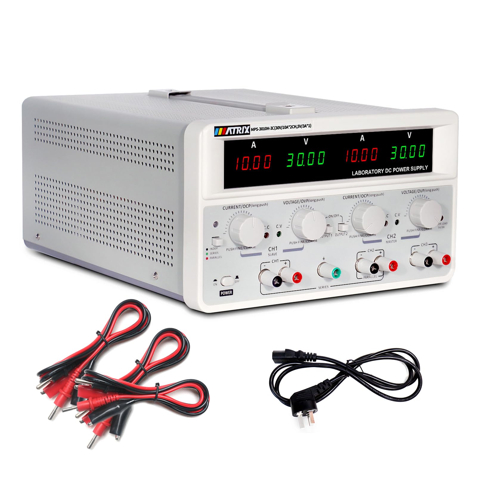 MATRIX DC Power Supply Variable 30V 10A 615W, 10mV 1mA Bench Power