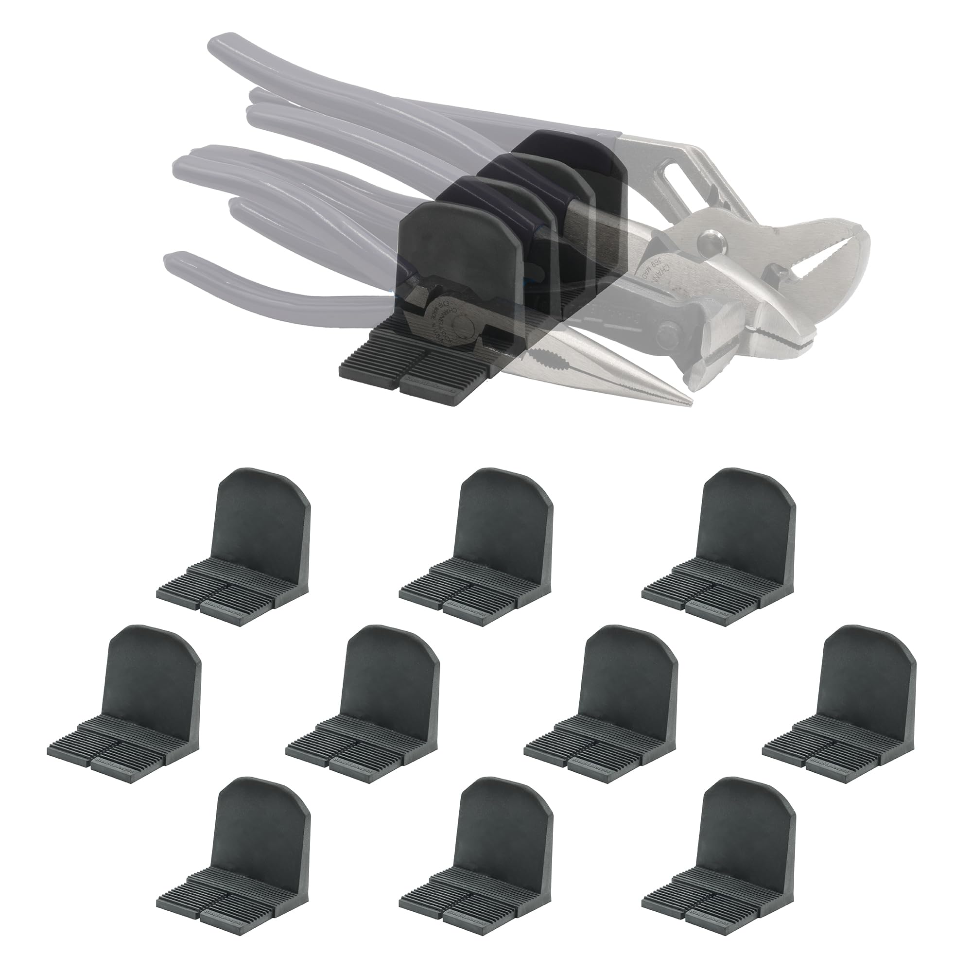 Stealthmounts Tpe Drawer Hive Plier Holder, Black, 10 Pieces