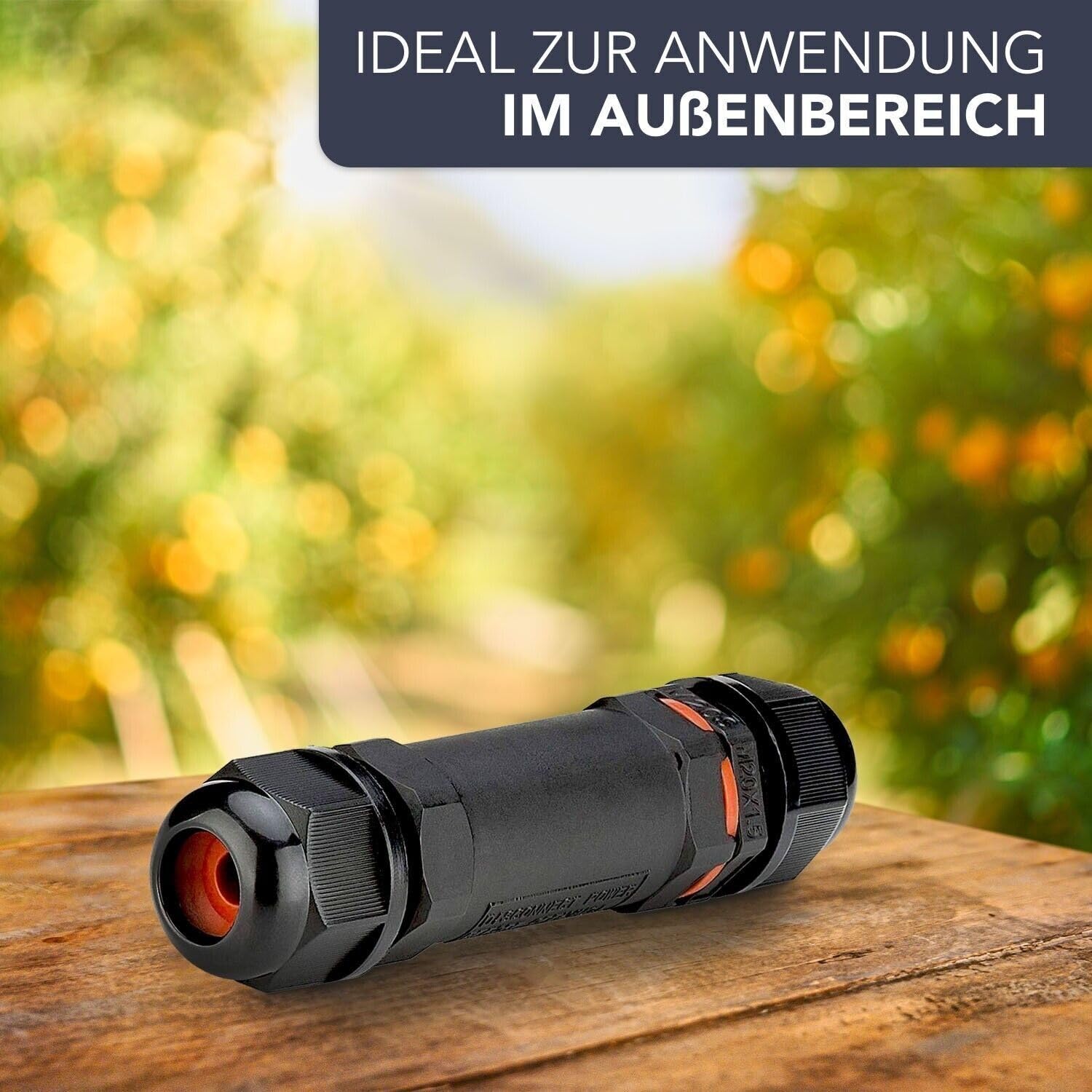 10x Kabelverbinder, IP68 wasserdicht, 3-polig, geeignet für Kabel mit Außendurchmesser 6,5-12mm, 10 Stück