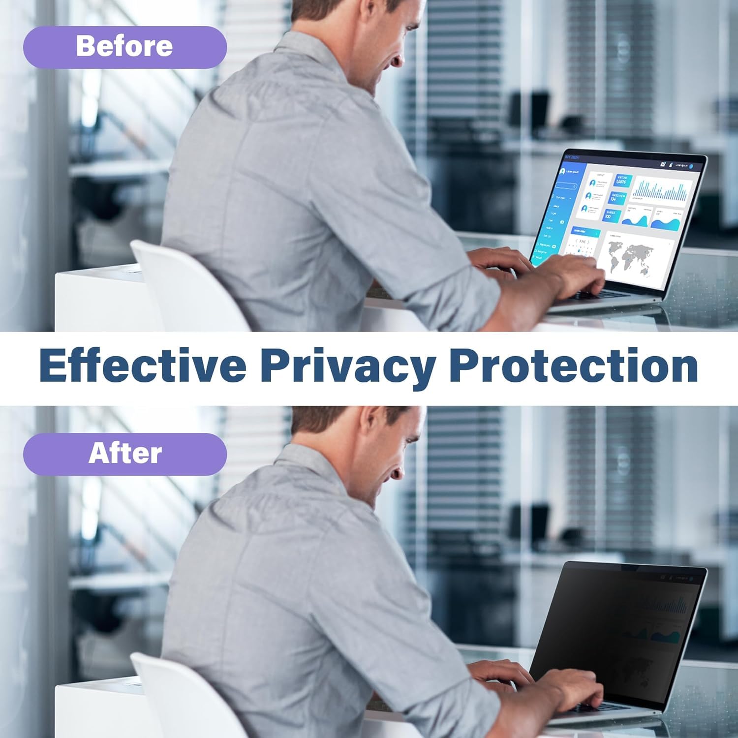 SenseAGE Filtre de Confidentialité Magnétique Premium pour MacBook Air 13,3 Pouces (2018-2020 M1/M2), écran Confidentialité Anti-Espion, Lumière Bleu, Film de Protection Amovible pour MacBook Air 13"