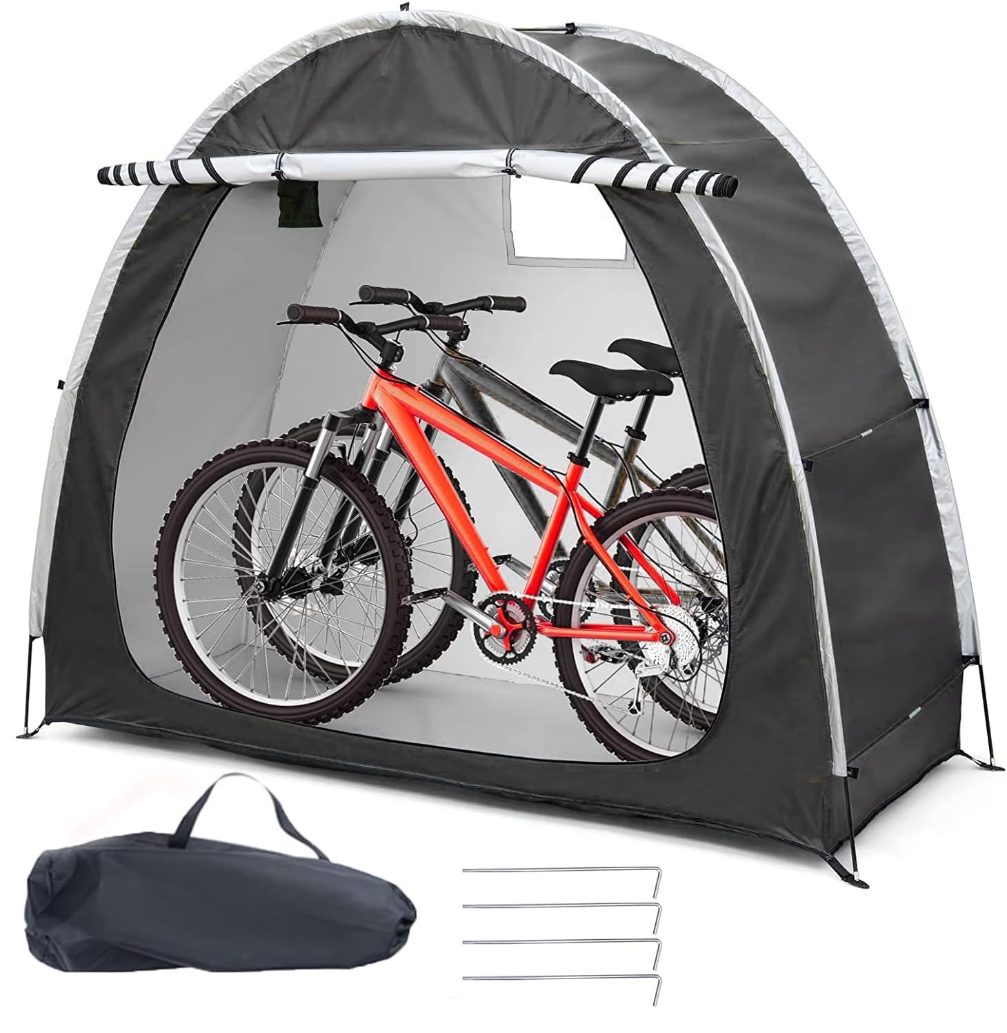 U-HOOME Bike Tent Bicycle Storage Shed,Portable Bicycle Storage Cover for 2-3 Bikes,210D Oxford Fabric Outdoor Bike Storage Waterproof Cover,Bike Storage Shed for Garage Outdoor Camping Garden