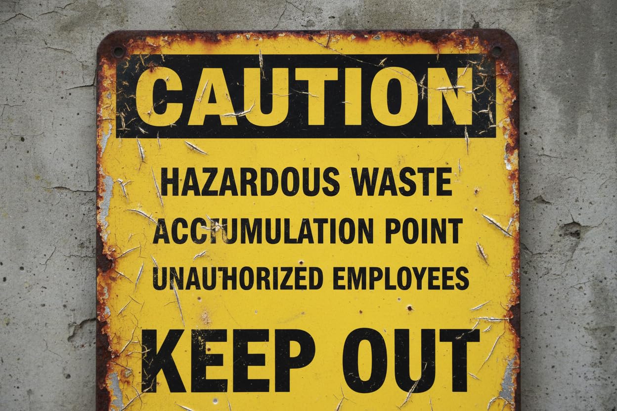 Wall Decor Osha Caution : Hazardous Waste Storage Keep Out - Hazmat Chemical Safety Sign Metal Sign 8x12Inch Clear Signage For S, Fences Vintage Signs Aluminum Plates Printed