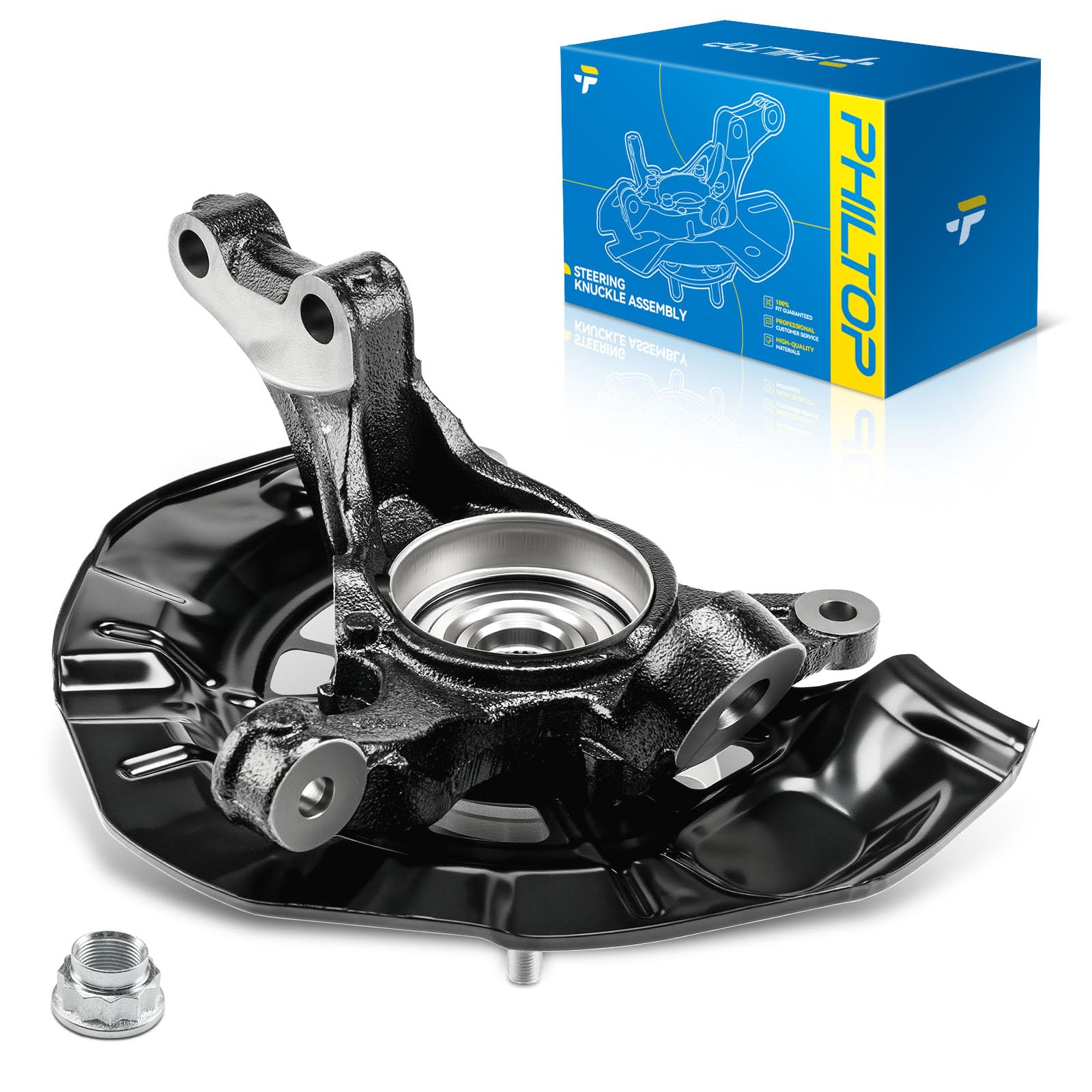 PHILTOP Steering Knuckle Wheel Bearing Hub Assembly Fit for Toyota Camry 2007-2009,Front Left Driver Side Replaces 686259