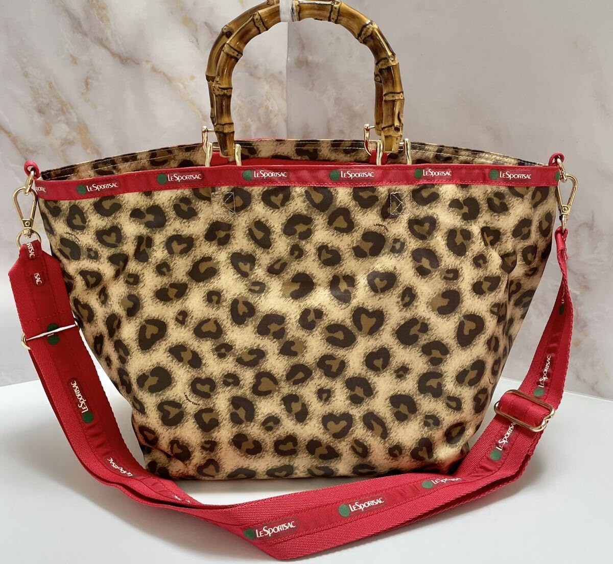 Amazon.co.jp: レスポートサック レオパード柄 バンブートートバッグ M  