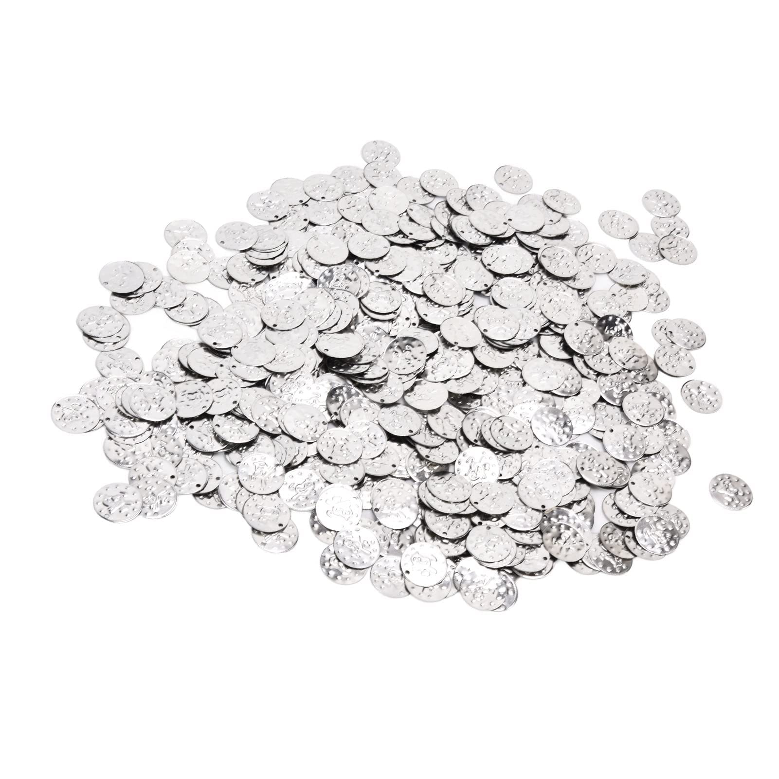 2000pcs Coinss a forma di paillettes tappeto di paillettes, cintura di nappa di danza del ventre dorate, monete di costumi di danza del ventre, accessori per abbigliamento per (Argento (moneta per