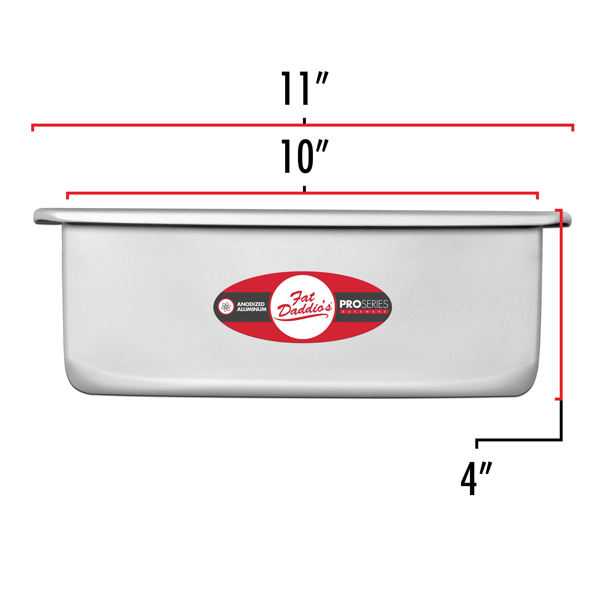 Fat Daddio's anodowane aluminium kwadratowa forma do ciasta, 25 x 10 cm