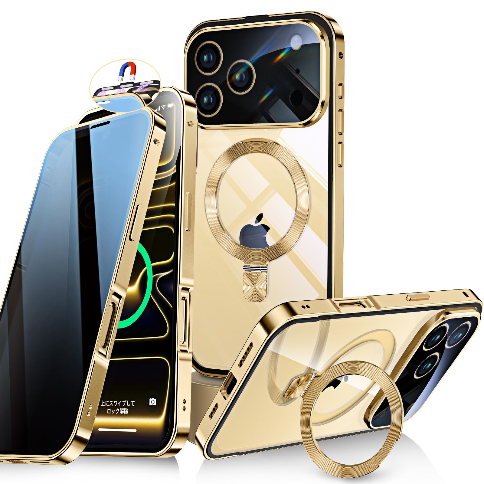 Amazon.co.jp: Bluoocase【自動スライドロック！3in1スタンド・覗き見