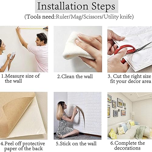 Miniatura 3 de 10 paneles de pared de espuma autoadhesivos 3D, adhesivos de pared de piedra sintética para decoración del hogar, sala de estar, dormitorio, 10