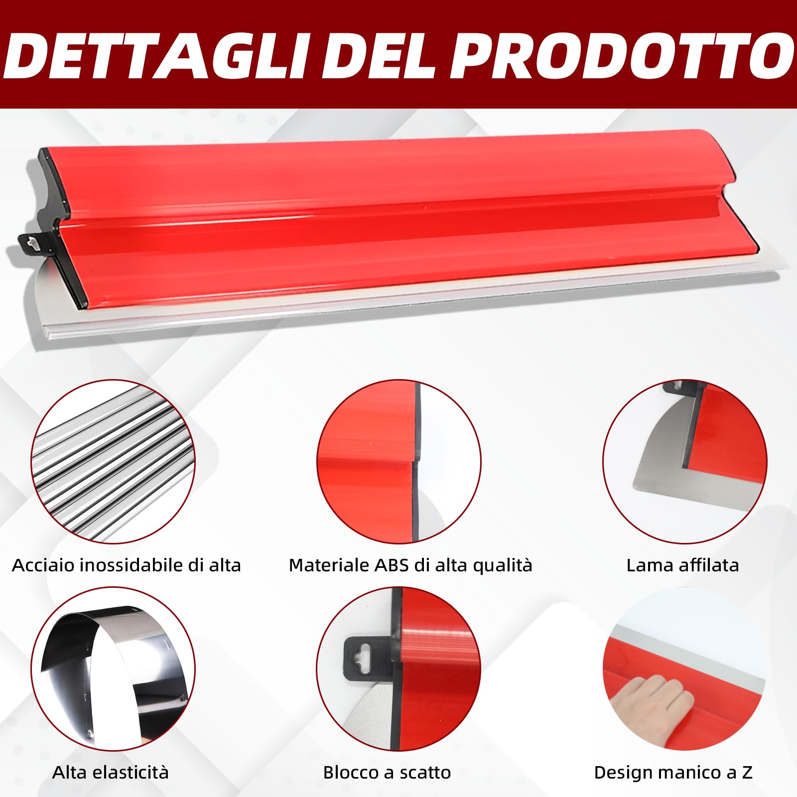 Set spatole ANEELV, 3 lame acciaio 25/40/60cm | Lame acciaio robuste, impugnatura ergonomica. Per lisciare pareti/soffitti, cartongesso, uso versatile
