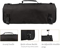 Vista 3 de Tosnail Bolsa enrollable para cuchillos de chef con asa de transporte y correa para el hombro, bolsa de almacenamiento de cuchillos de cocina