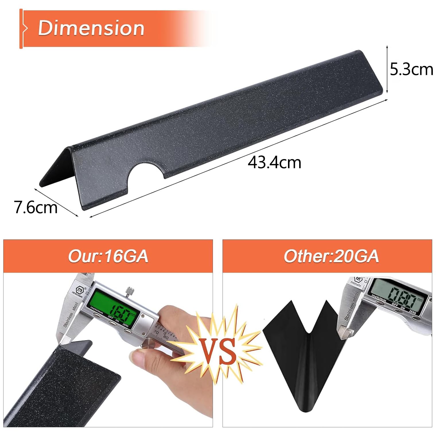 Denmay 66032 43.8CM Porcellana Smaltato Flavorizer Bar per Genesis II/LX 300 Series Genesis II S-310 Genesis II E-310/335 Griglie a gas, piastre di calore Flavor Bar per Weber 66795