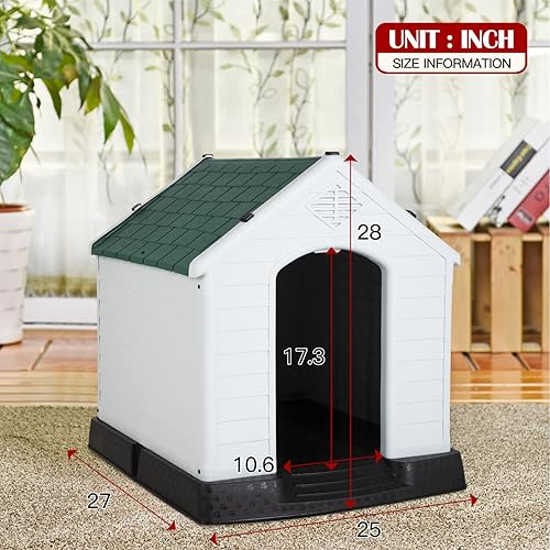 Miniatura 7 de BestPet Casa para perros grande de 32 pulgadas con aislamiento, de plástico duradero, para perros pequeños, medianos y grandes, para interiores y