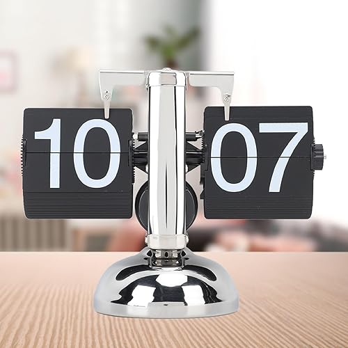 Miniatura 3 de Flip Number Clock Digital Retro Analog Tabletop 24 - Hour Black 304 Stainless Steel - Large Easy - Read Display, Adjustable Time, Ideal for Home