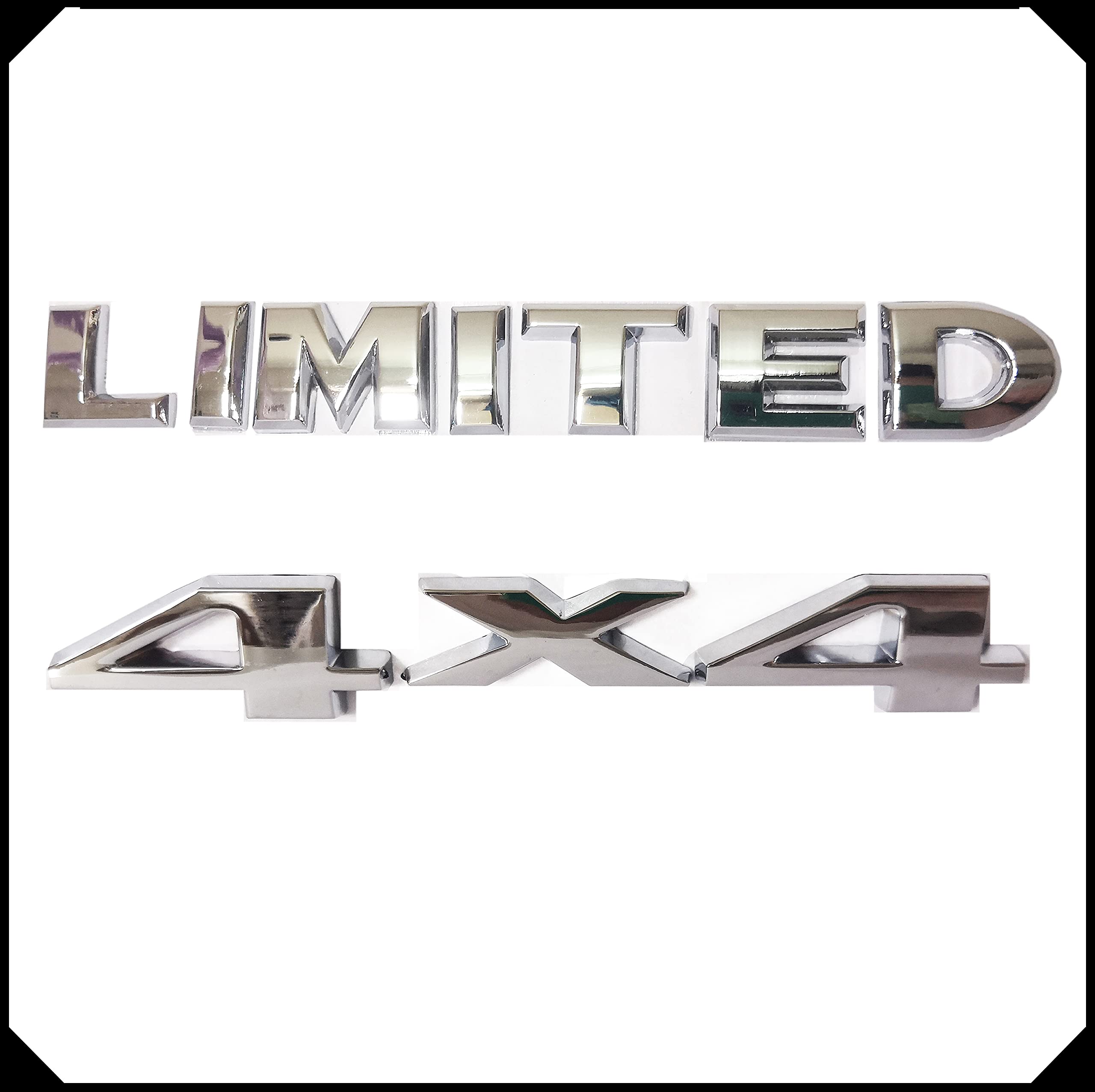 OnlyYou.X Chrome Auto Tuning 4x4 Emblem Plus Limited Emblem Badge Compatible with SUV 4WD 4x4 Limited Metal 2 Packs
