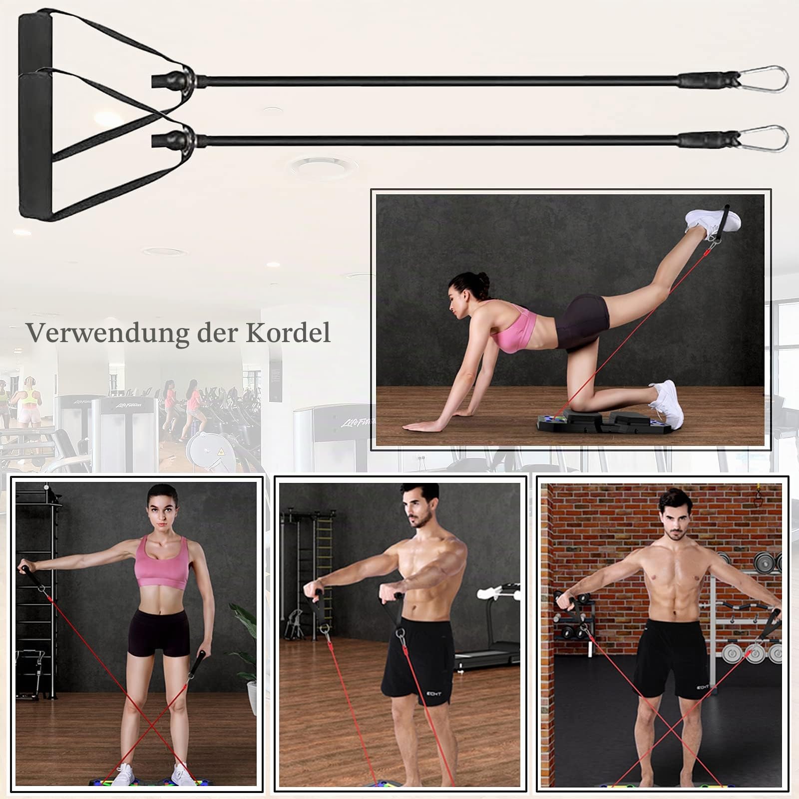 Push Up Board Fitnessgeräte, 12-in-1-Faltbares Multifunktions Tragbar Liegestütze Brett, Fitness Geräte mit Schutzhandschuhen und Rutschfester Silikonmatte, Unisex Sportgeräte
