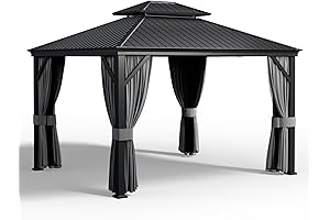 Elegant 10'x12' Pampic Hardtop Gazebo: Outdoor Oasis of Luxury