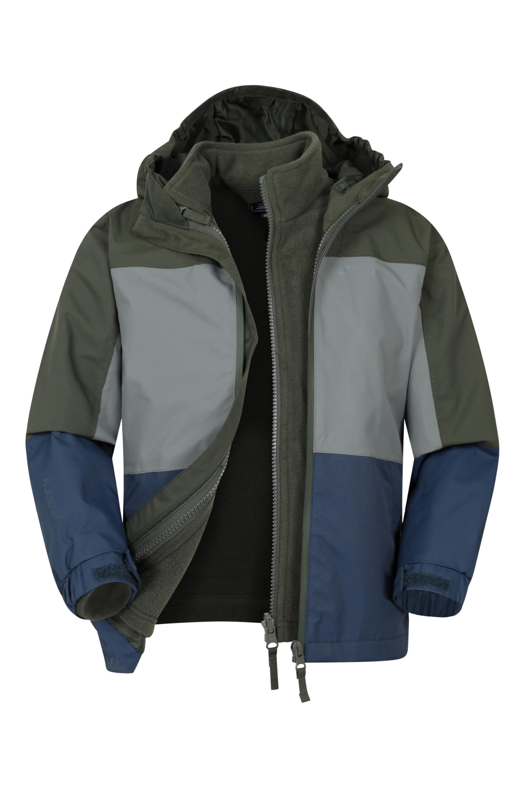 Mountain Warehouse Wasserfeste Cannonball Kinder-3-in-1-Jacke - atmungsaktive Dreiklima Winterjacke mit versiegelten Nähten und abnehmbarer Kapuze. Marine (01) 164