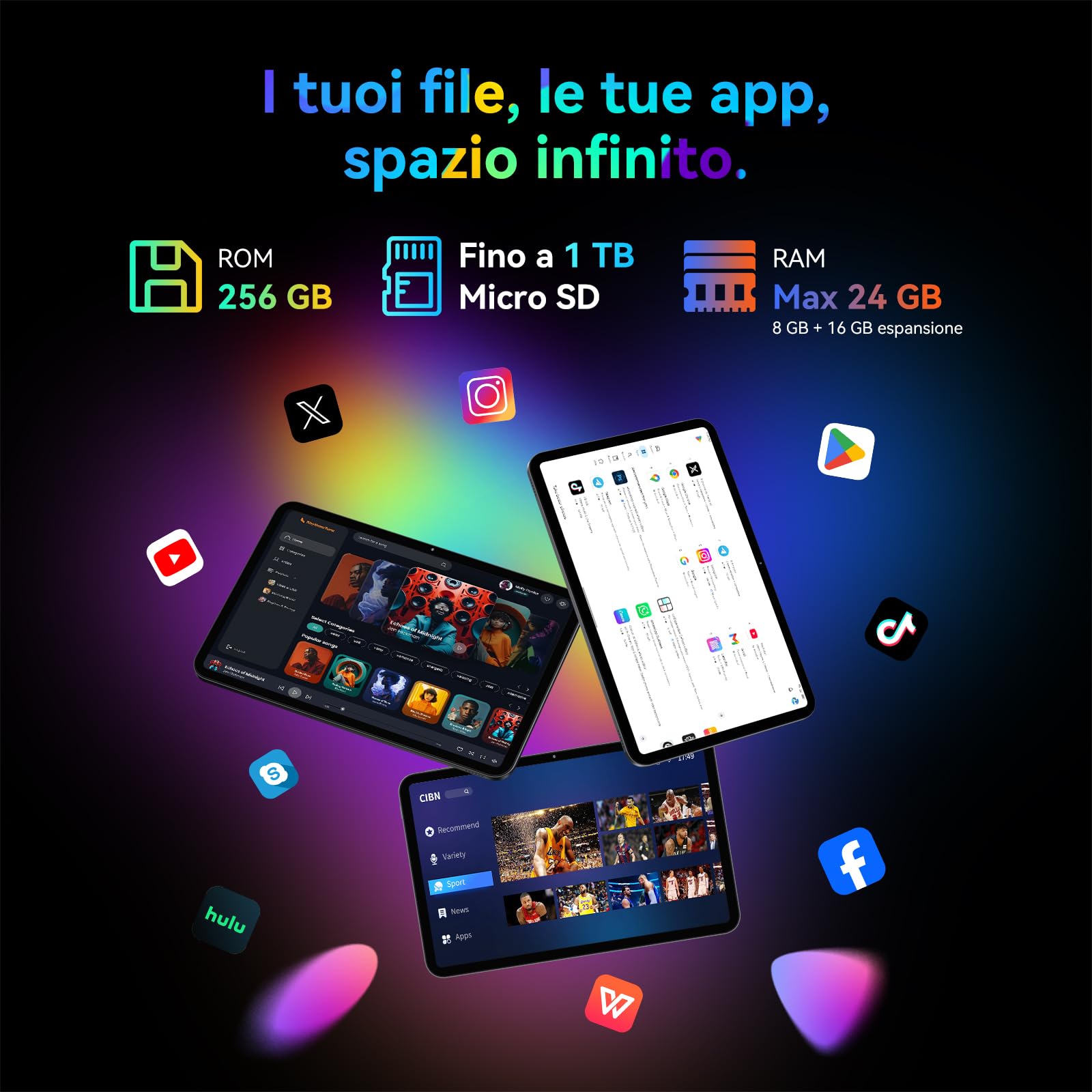 VekfulPC T60Pro Tablet 13,4 Pollici,Android 15 Tablet con Tastiera,120Hz Display,24GB RAM + 256GB ROM (2TB),10000mAh,WideVine L1/8MP+16MP/Gemini AI/Facciale ID/GPS,Octa-Core Tablets con Penna,Mouse