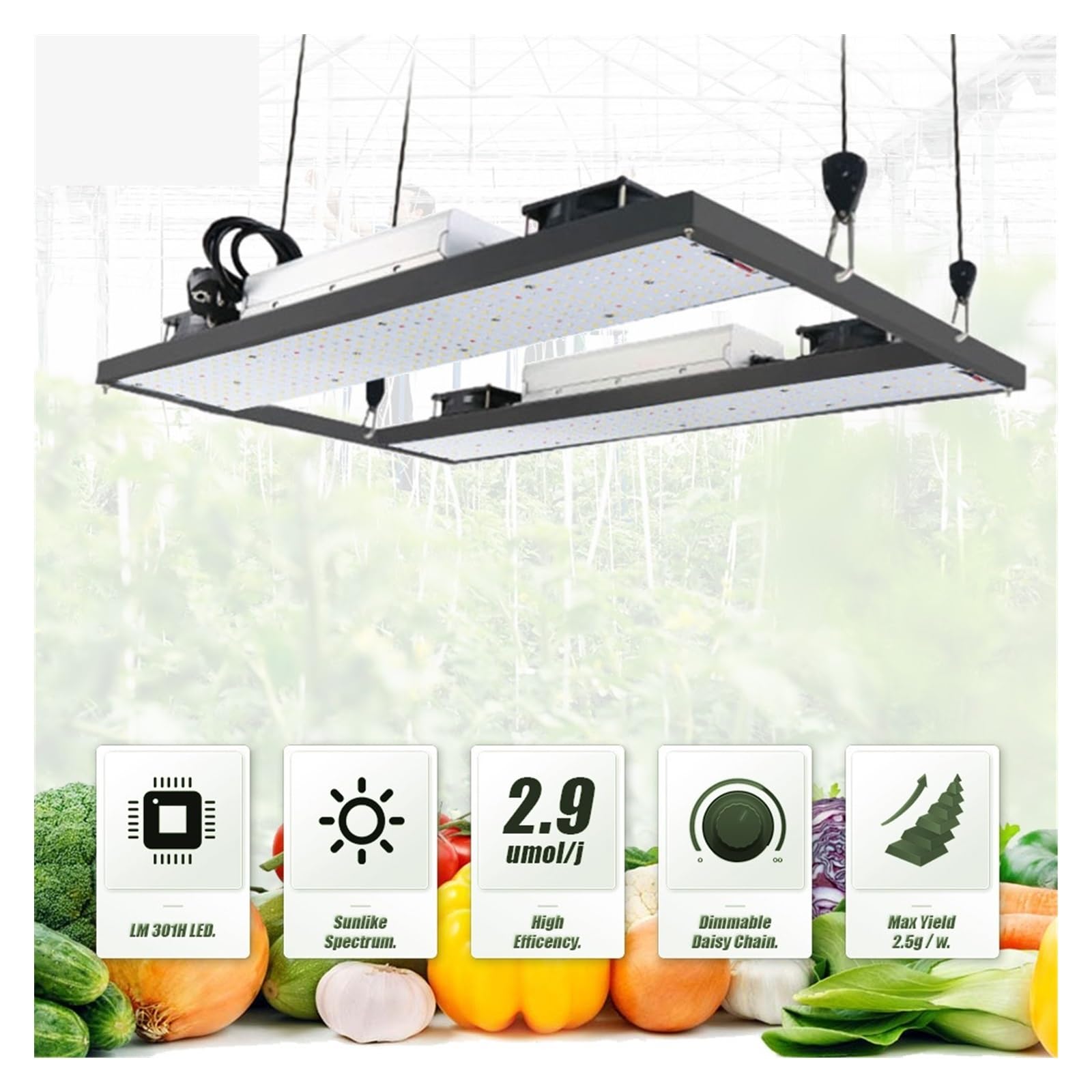 Luce per Piante, LED Grow Phytolamp Spettro completo Coltiva le luci 240W 480W 720W la luce for piantina di fiori vegetali da interno(35k,LM301H_1_2_720W)