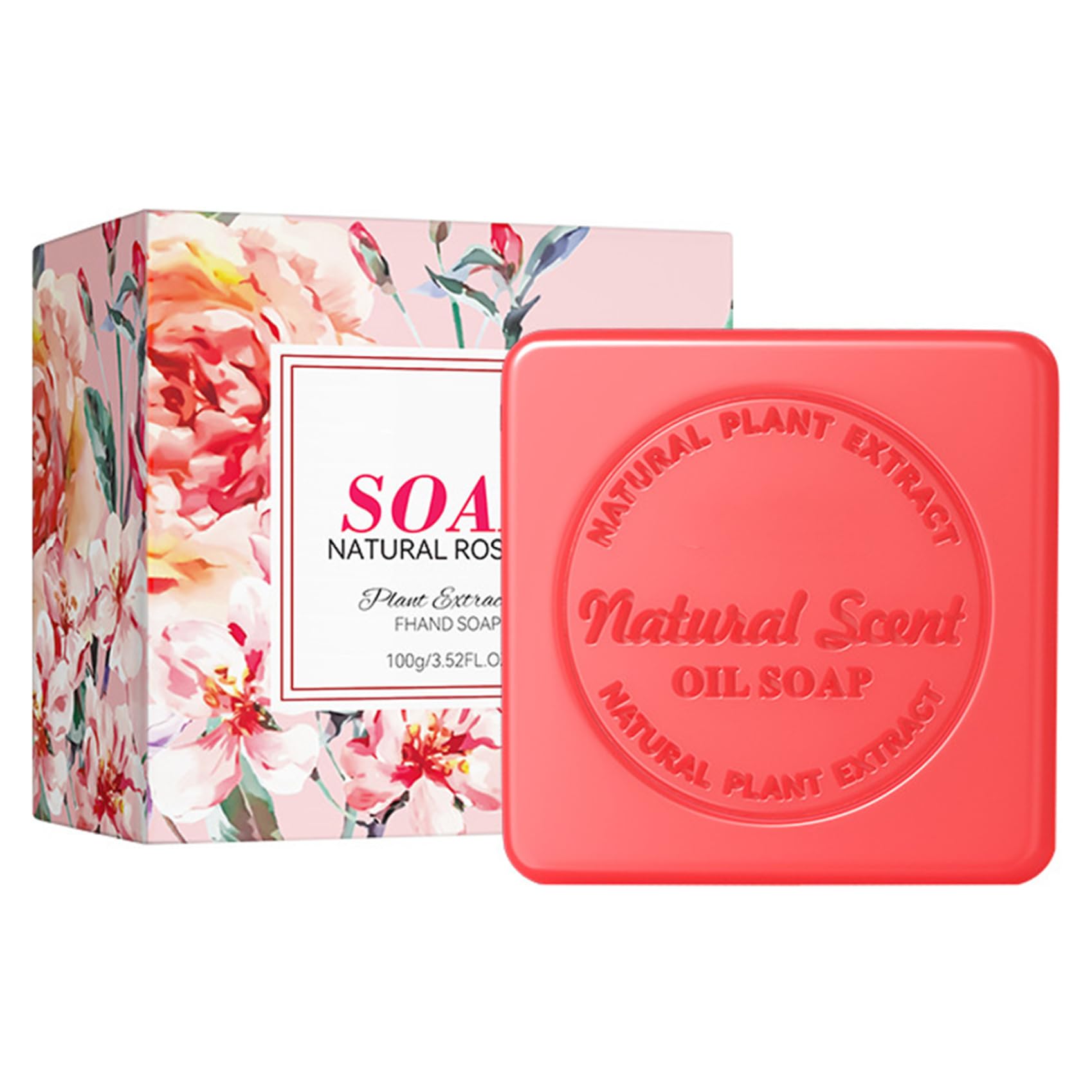JEYPINMI Handmade Moisturizing Soap Bar with Plant Extracts Rich Lather Body Wash for Men Women Rose One Size