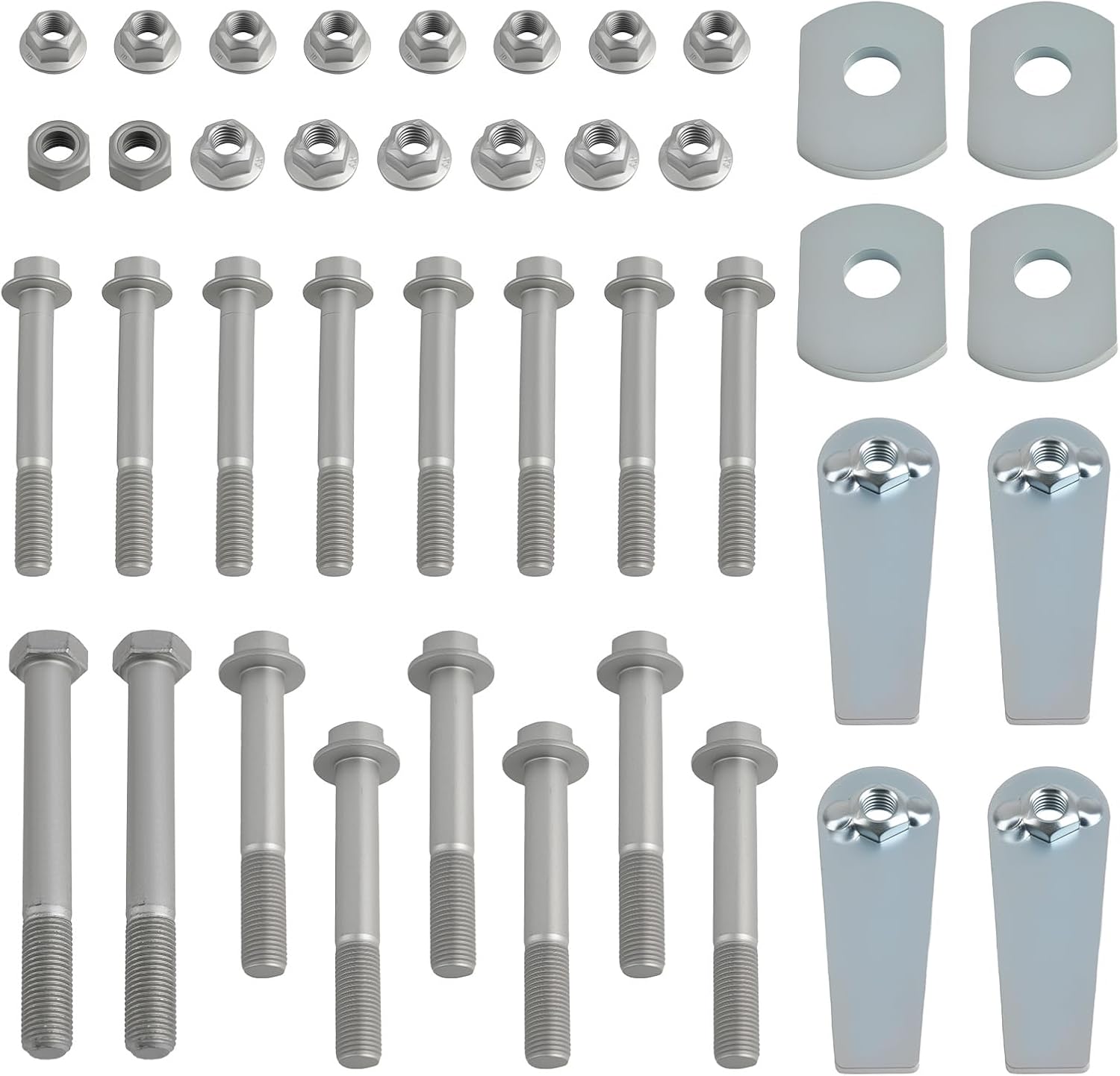 maXpeedingrods Control Arm Bolts Fit for Jeep Wrangler TJ LJ 1997-2006 Front and Rear w/Cam Bolt and Flag Nuts