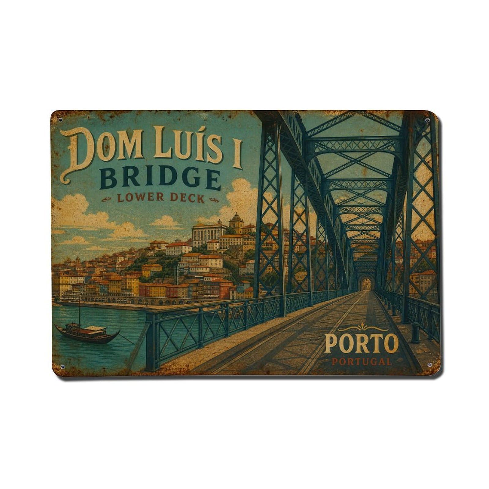 Metal Tin Sign Portugal Dom Luis Vintage Travel