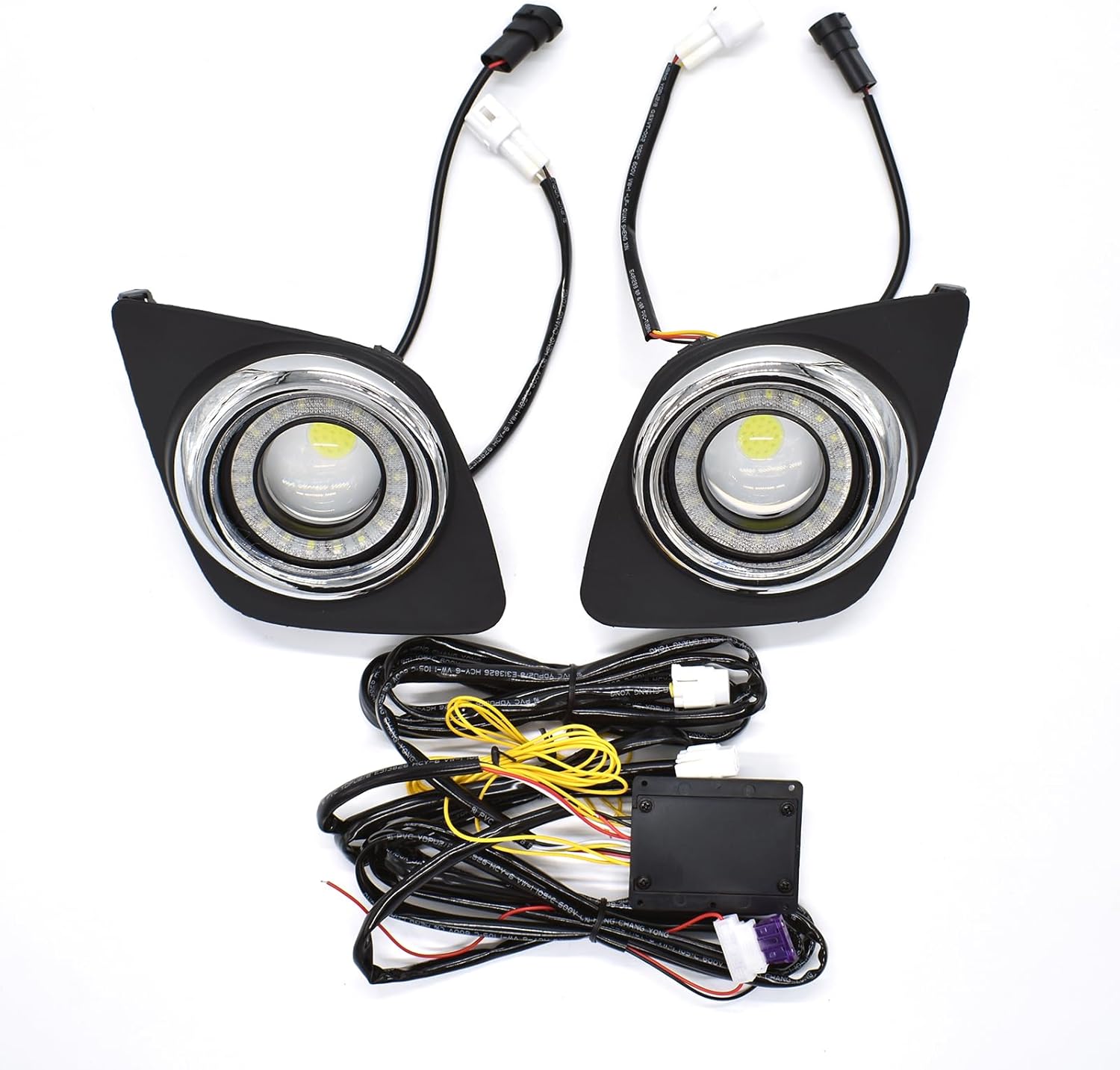 LED Fog Lights Fit for 2009 2010 2011 2012 Toyota RAV4 DRL with Amber Sequential Turn Signal Driving Lights Front Bumper Fog Lamp HeadLights Accessories