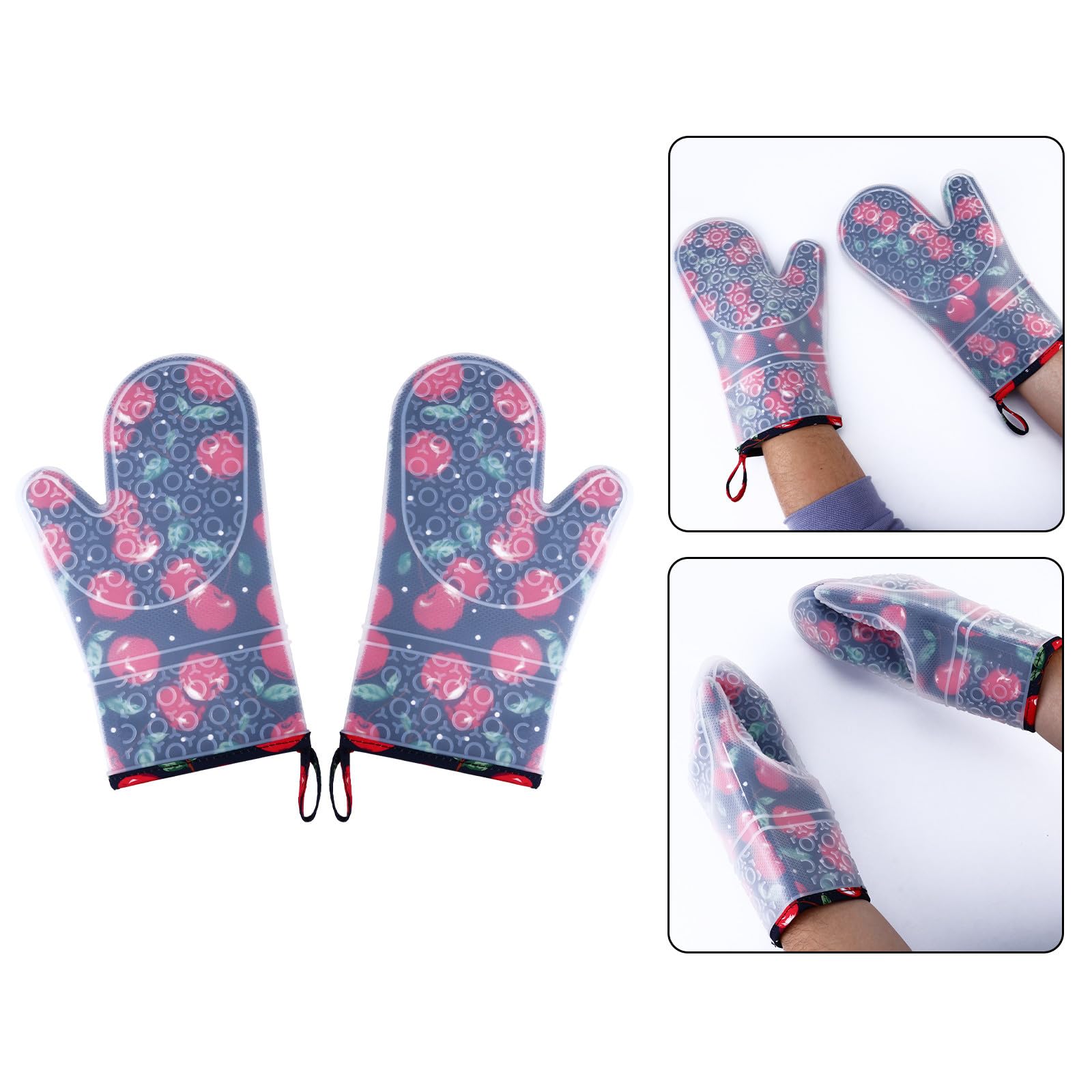 Didiseaon 6 Pezzi Guanti da Forno Natalizi in Silicone Antiscivolo, Cotone