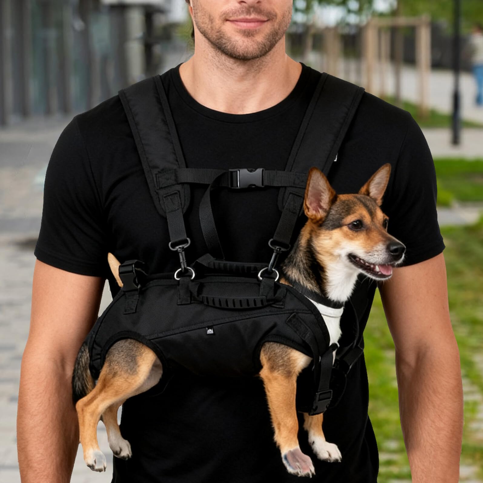 Zaino per Cani e Animali Domestici Tracolle Doppie, Fibbie di Sicurezza Rinforzate, Poliestere Resistente, per Viaggi e Passeggiate Peso 6.5-10kg