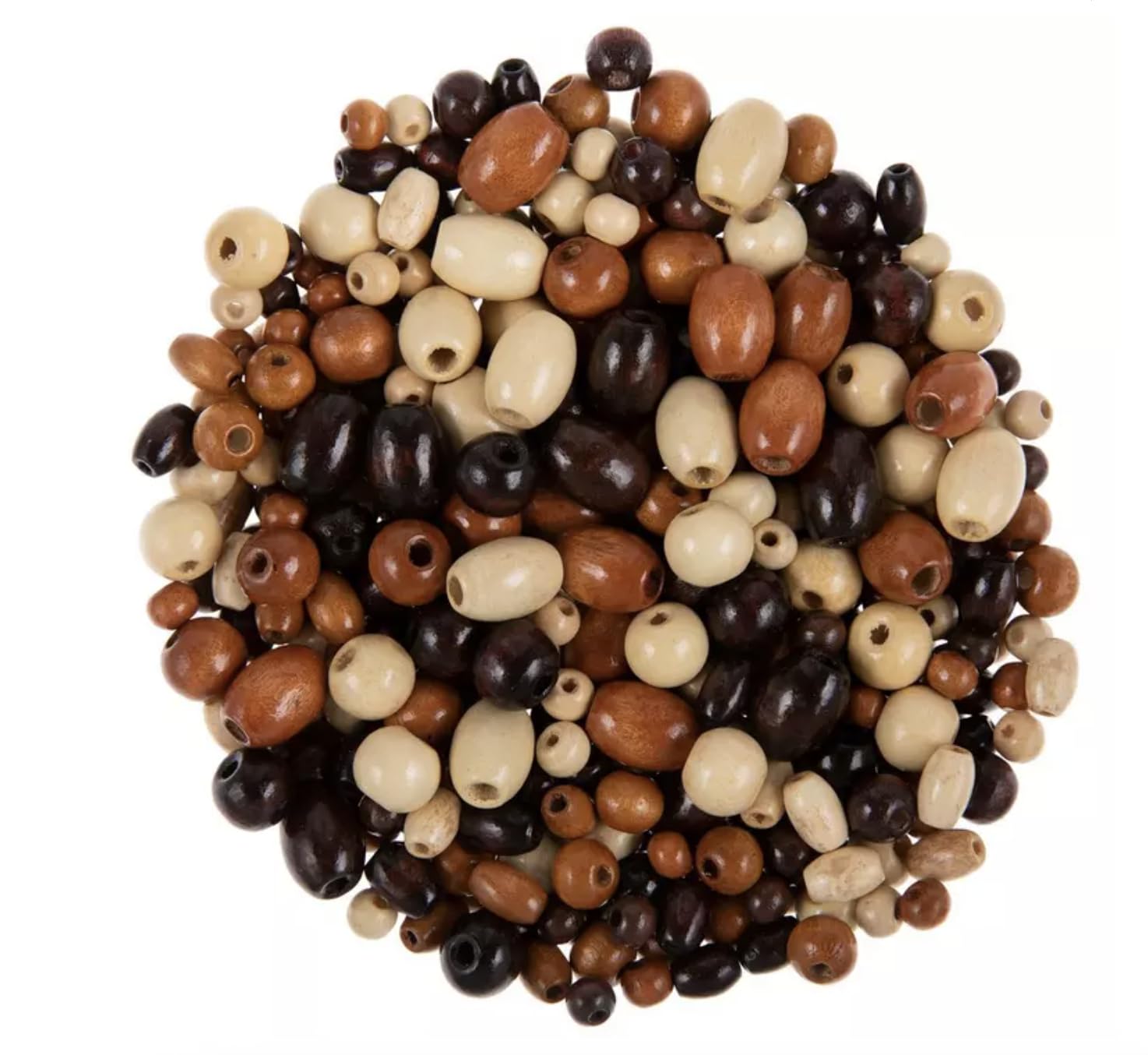 Perles en vrac en bois naturel pour bracelets, macramé et loisirs créatifs DIY