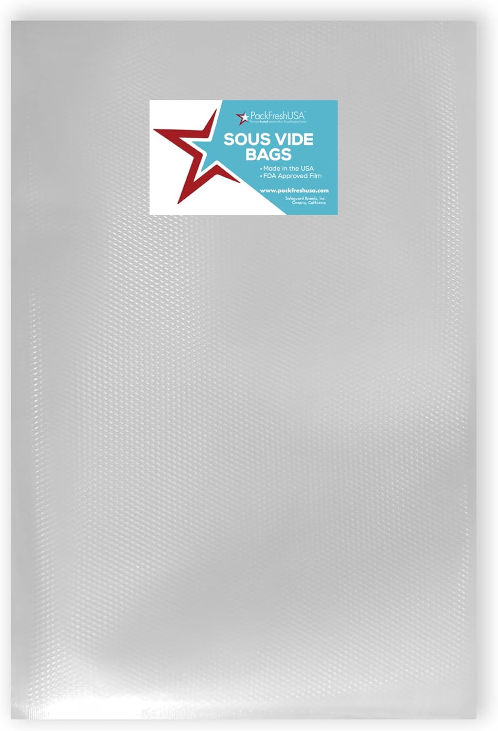 PackFreshUSA: Quart Sous Vide Bags (8" x 12") - Premium Quality - Commercial Grade - Pre-Cut - BPA Free - Heat Sealable - Heavy Duty - Storage Bag - Made in USA - 100 Pack