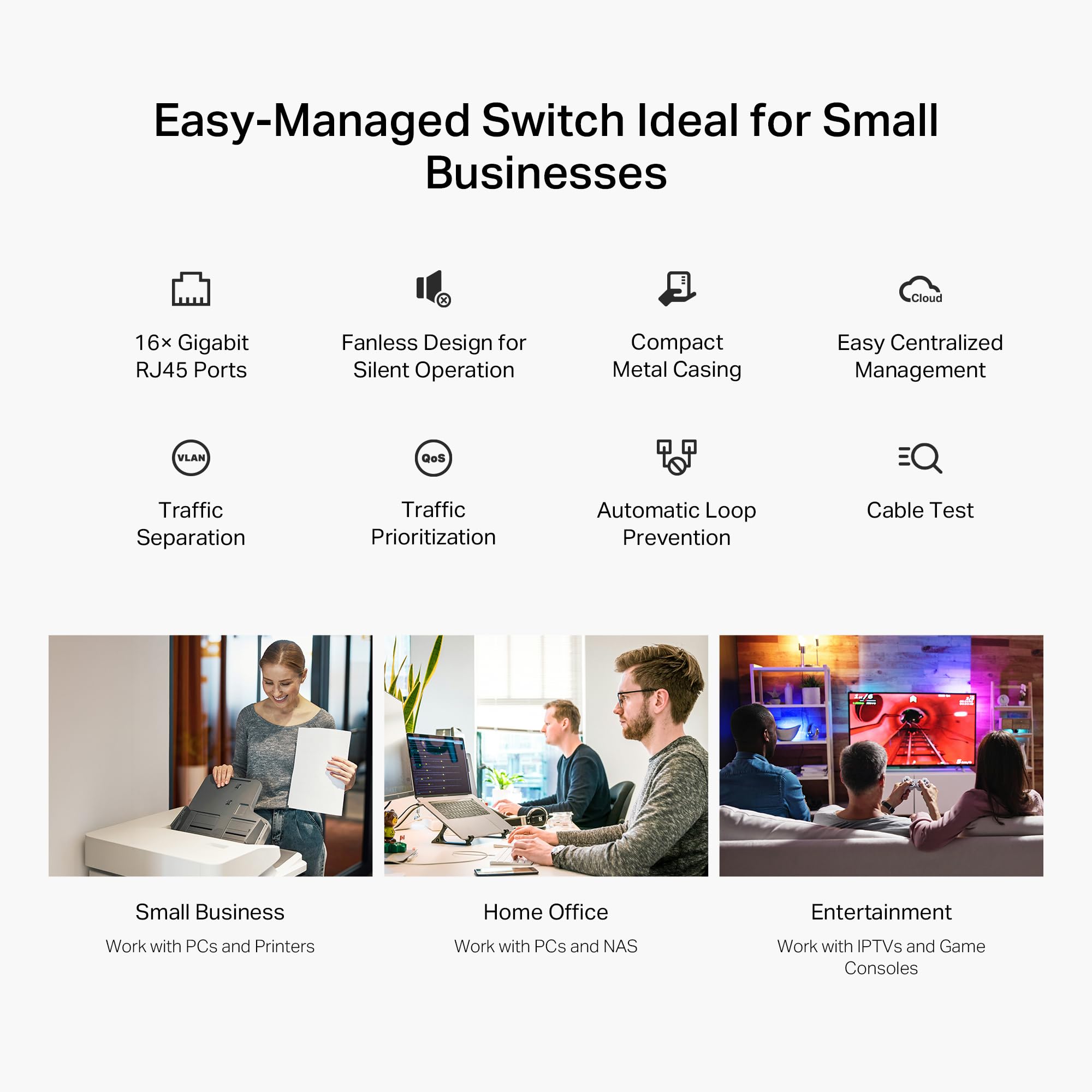 16-portowy gigabitowy przełącznik Easy Managed