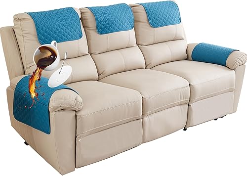 Miniatura 42 de Funda para Reposabrazos de Sofá, Funda para Reposacabezas de Silla Reclinable, Funda de Sillón con Bolsillos, Protector Acolchado Antideslizante de
