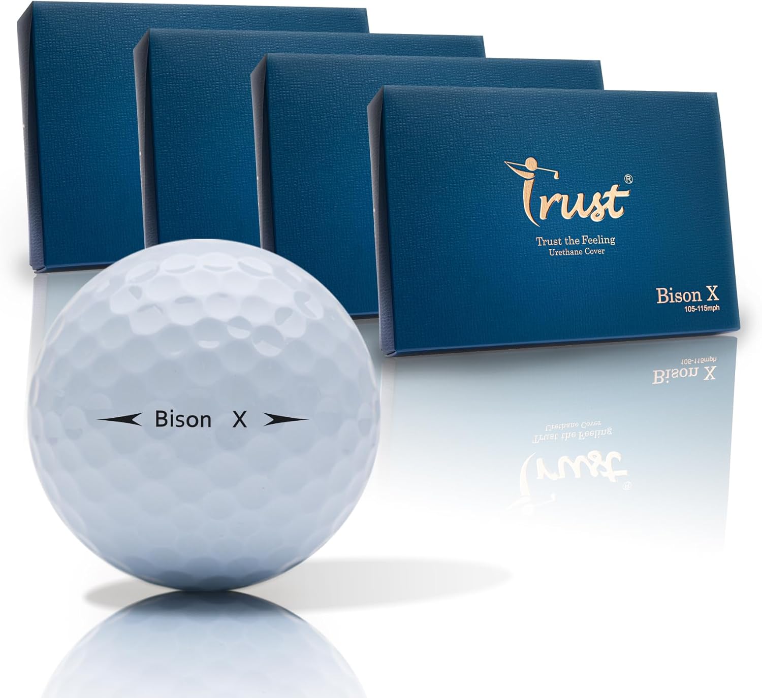 Trust Golf Ball I K8 Bison I Urethane Cover with Reactive Core I 3-Pcs I for Different Swing Speed I 12, 48, or 100 Balls I