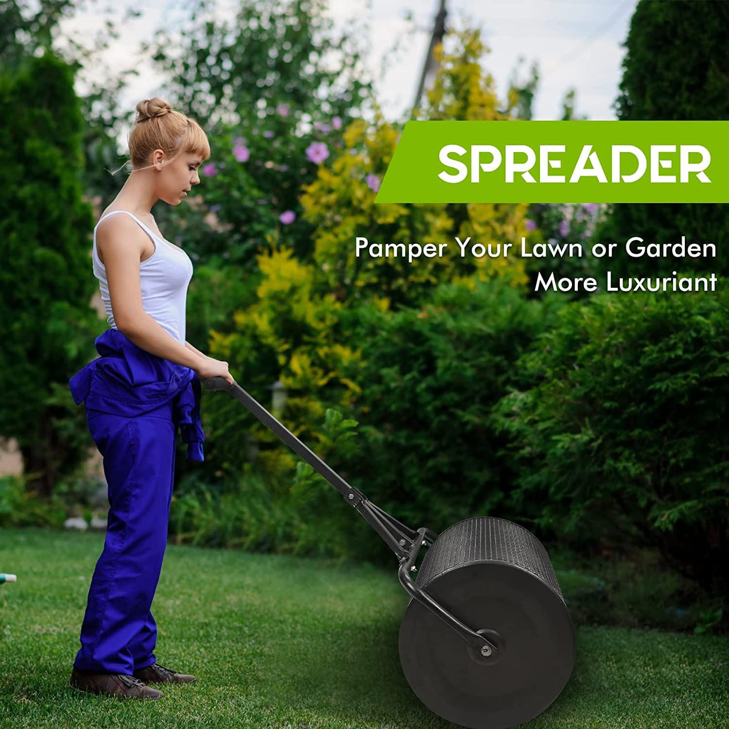 Outils de Jardin épandeurs de Jardin de pelouse de 24 Pouces, épandeur de Compost, épandeur de Mousse de Tourbe épandeur de Jardin épandeur de Tourbe épandeur de Commode de pelouse