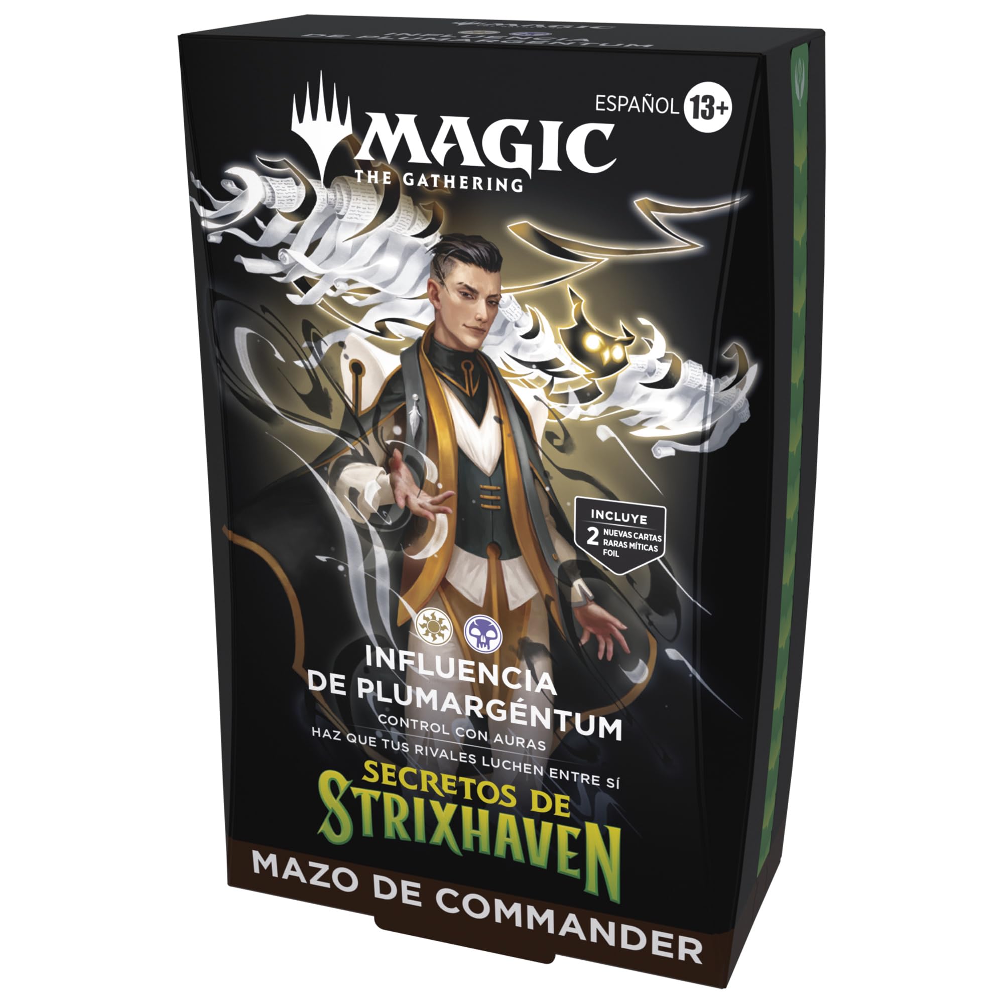 Mazo de Commander de Secretos de Strixhaven, de Magic: The Gathering - Influencia de Plumargéntum (Versión en Español)