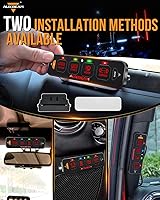 Vista 3 de Auxbeam Panel de interruptores de 4 bandas delgado RGB AS-R40 Panel de interruptor atenuable automático con pulsación momentánea, retroiluminación