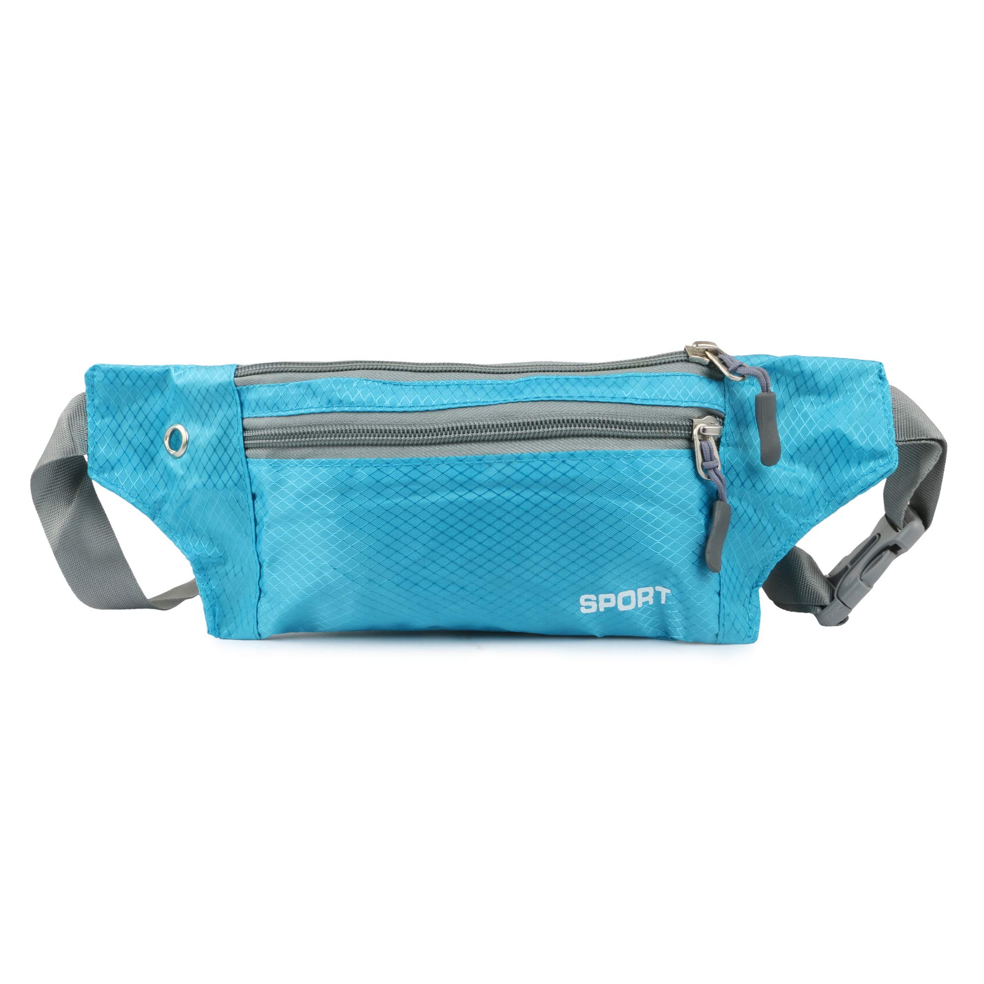 xcluma Men Women Unisex Pouch Sport Bum Waist Bag Chest Shoulder Pack Travel Handy Wallet Belt Zip Running Hiking Waterproof Outdoor (Sky Blue)-picture-11