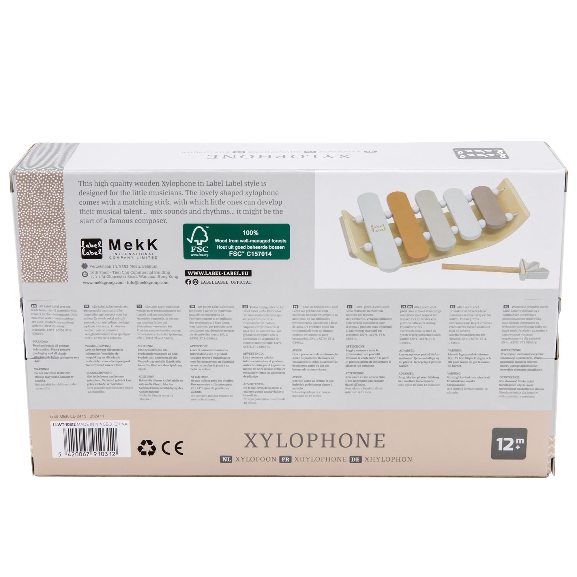 Etykieta – drewniany ksylofon – Nougat