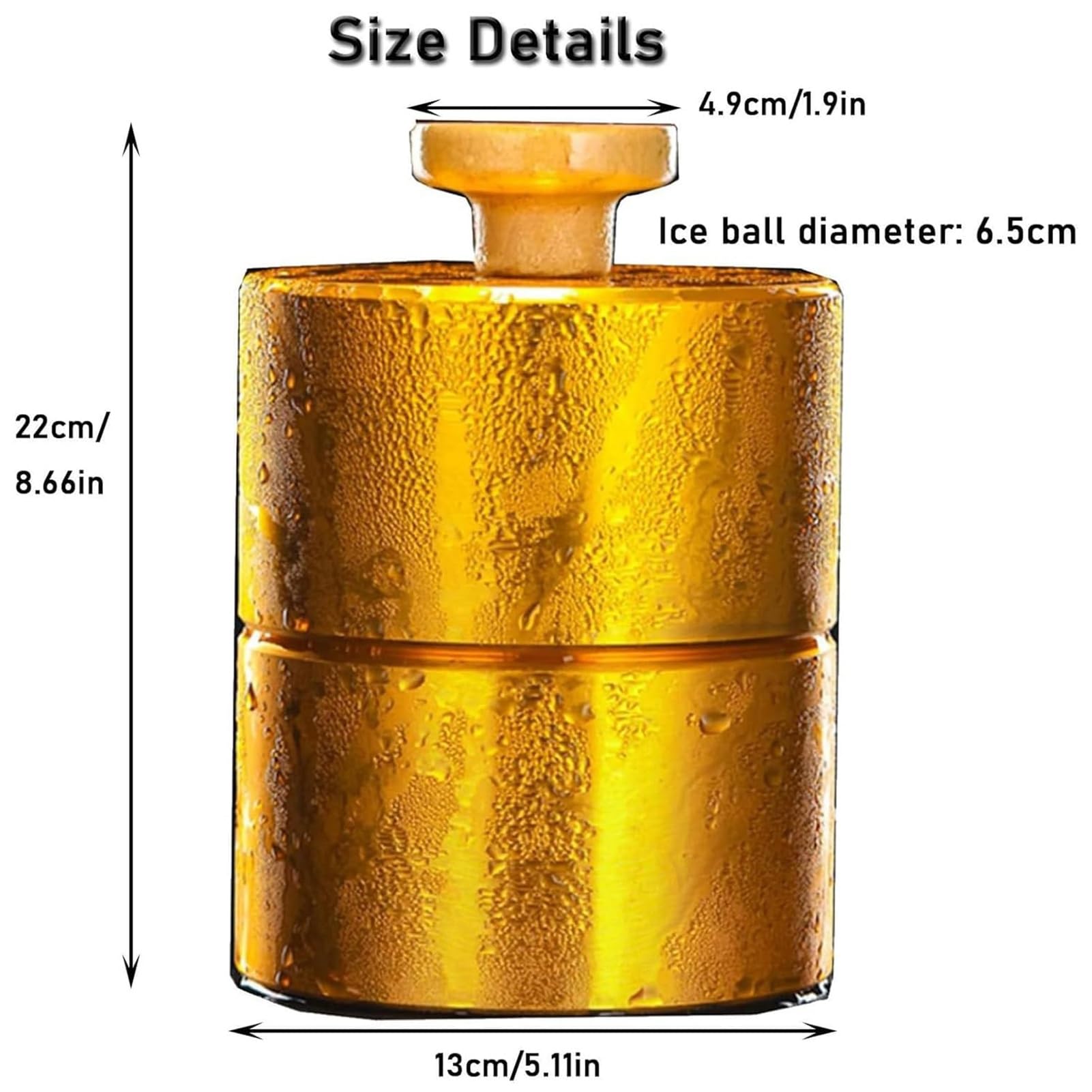 Kit per creare sfere di ghiaccio, stampo veloce in alluminio per ghiaccio a lento scioglimento, non richiede elettricità, perfetto per uso domestico e bar, produce palline di ghiaccio da 40-80 mm