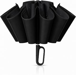 Zemic UV Reversible Umbrella with Novelty Carabiner Handle, Travel-Friendly Umbrellas for Sun & Rain Protection, Windproof... Price In India