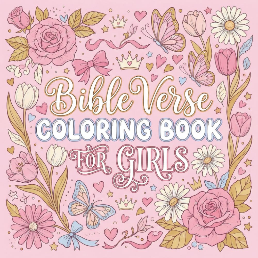 Bible Verse Coloring Book for Teenage Girls: +50 Unique Christian Bible Coloring Images for Kids with Short & Full Verses | 8.5x8.5 (Color in Faith: Bible Verse Coloring Series for Kids)